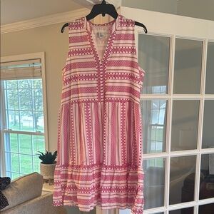 Sleeveless Pink Patterned Dress